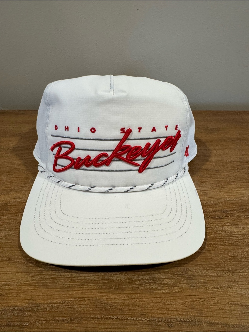 ‘47 Men's Ohio State Buckeyes White Downburst Hitch Rope Adjustable Hat